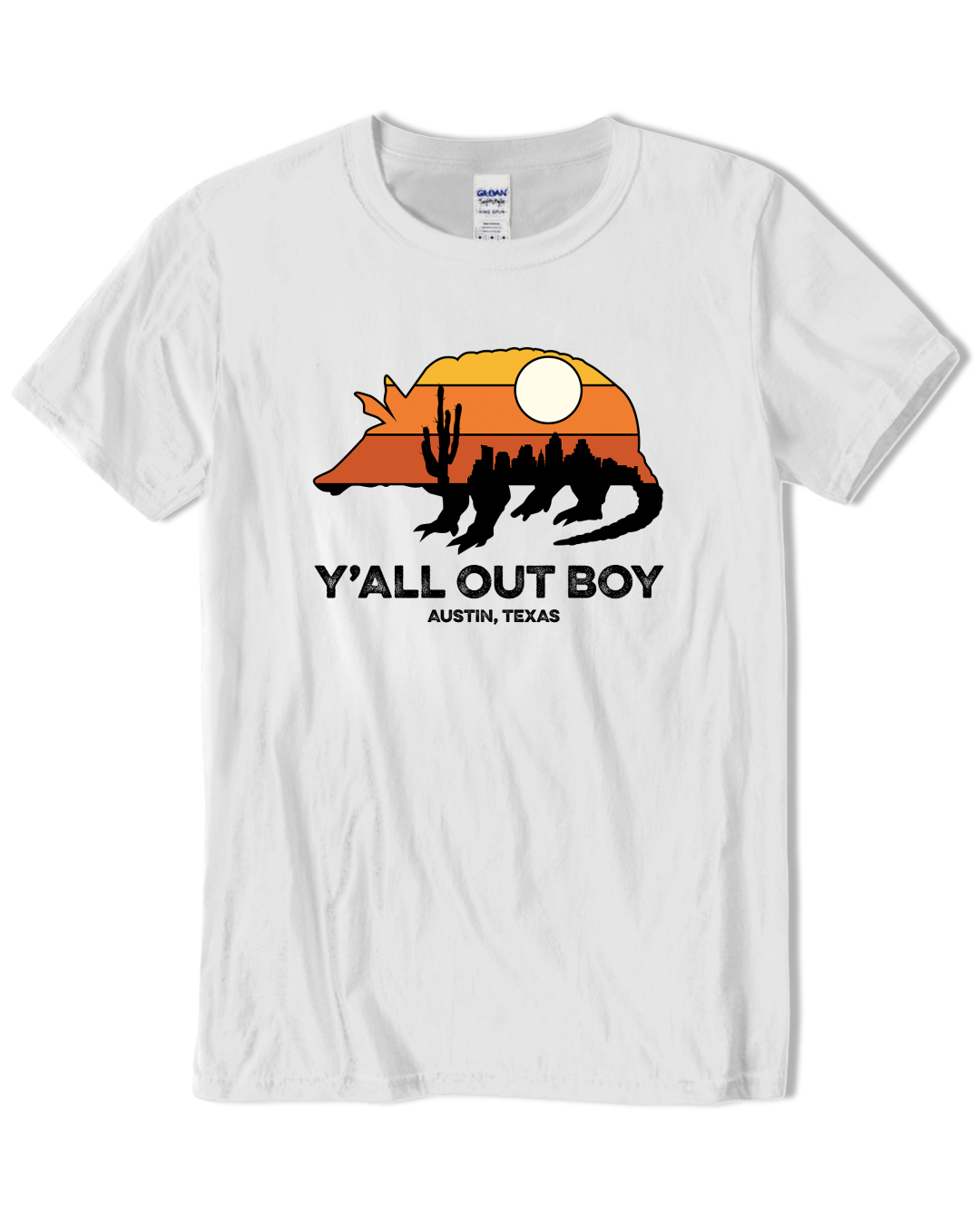 YOB Armadillo White/Orange Tee